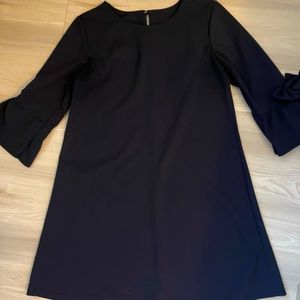 Navy blue 3 quarter length bow sleeve dress from Italy!